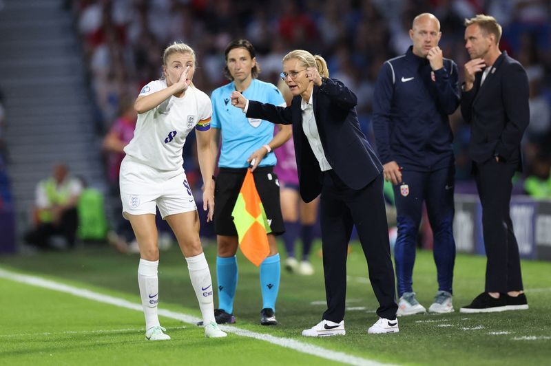 Soccer-England coach Wiegman in disbelief but preaching calm after record win