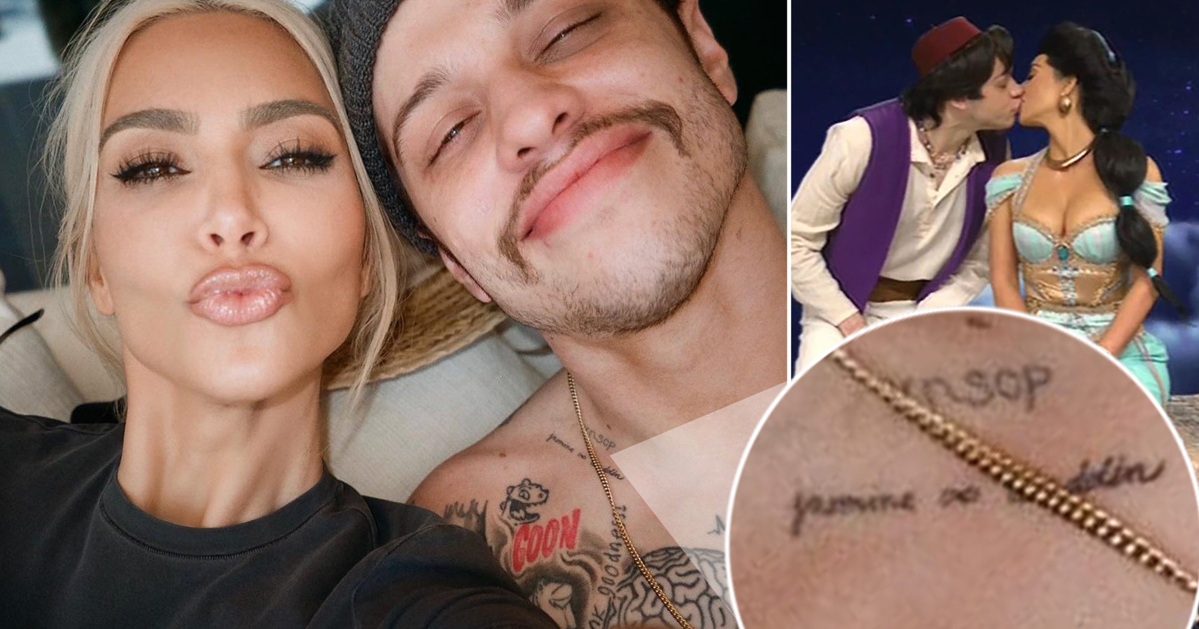 Pete Davidson gets yet another tattoo in honour of Kim Kardashian immortalising their first kiss on SNL