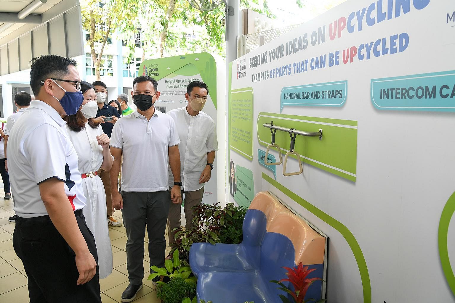 Old MRT train parts get new life as benches, handrails, plant holders in HDB towns