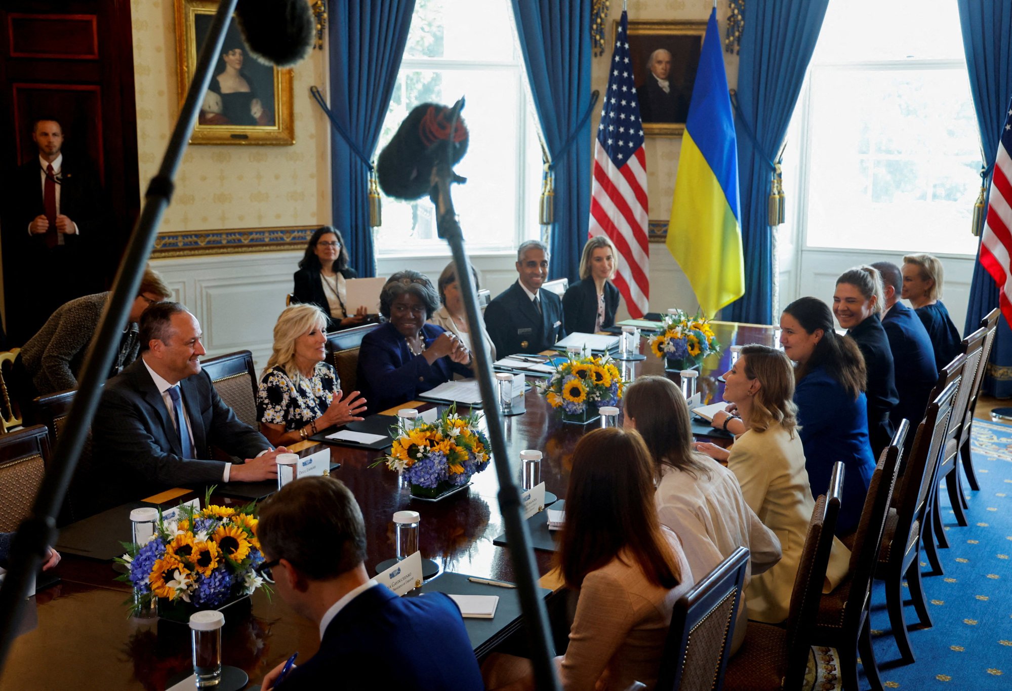 Ukraine first lady Olena Zelenska meets Jill Biden at White House during high-profile US trip