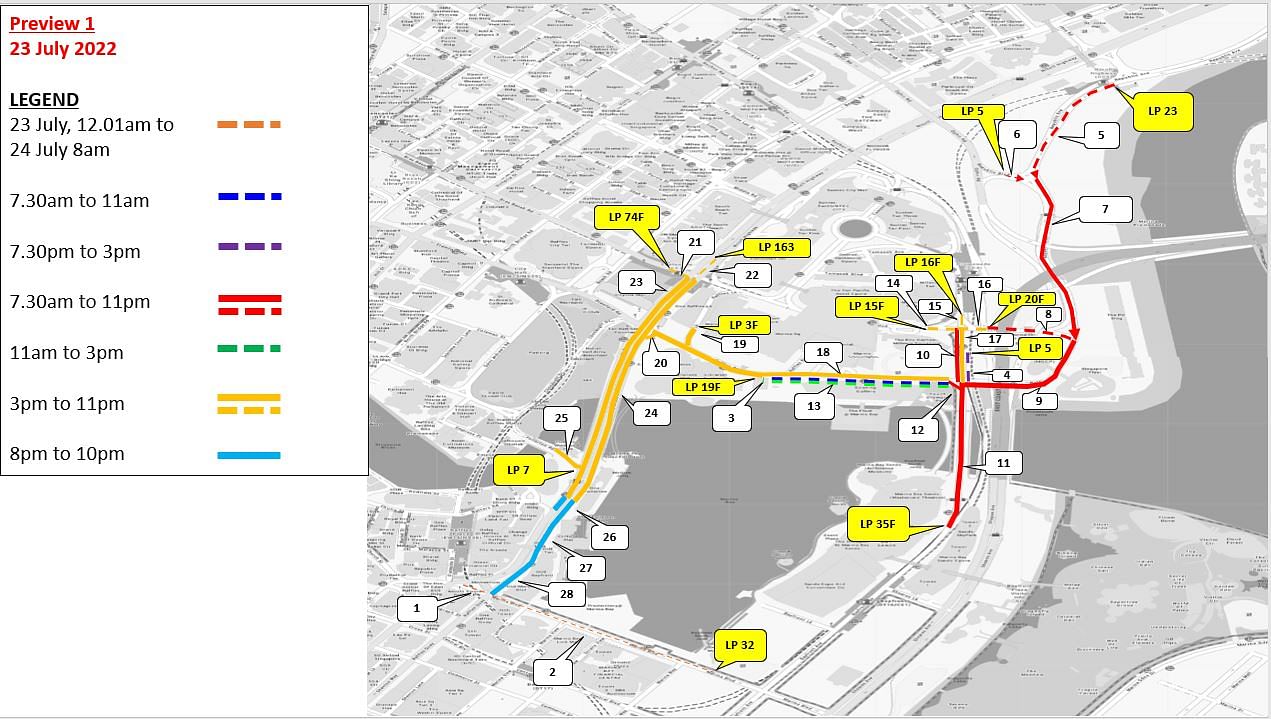 Several roads around Marina Bay to close on July 23 for NDP preview
