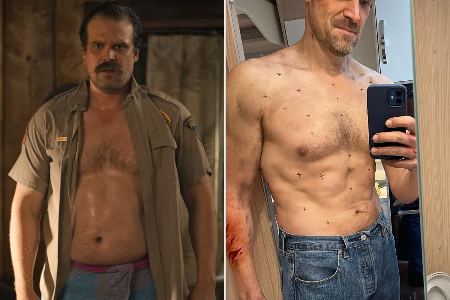 David Harbour Posts His Body Transformation for Stranger Things: 'A Difficult and Exciting Ride'