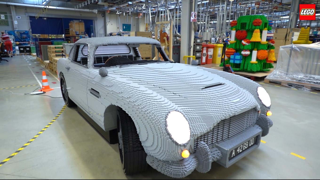 Watch the Lego store in London build a life size James Bond Aston Martin DB5