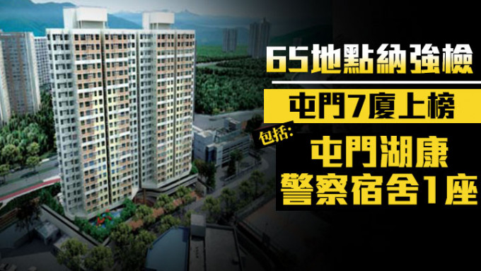 65地点纳强检屯门有7座 屯门湖康警察宿舍1座上榜（附名单）