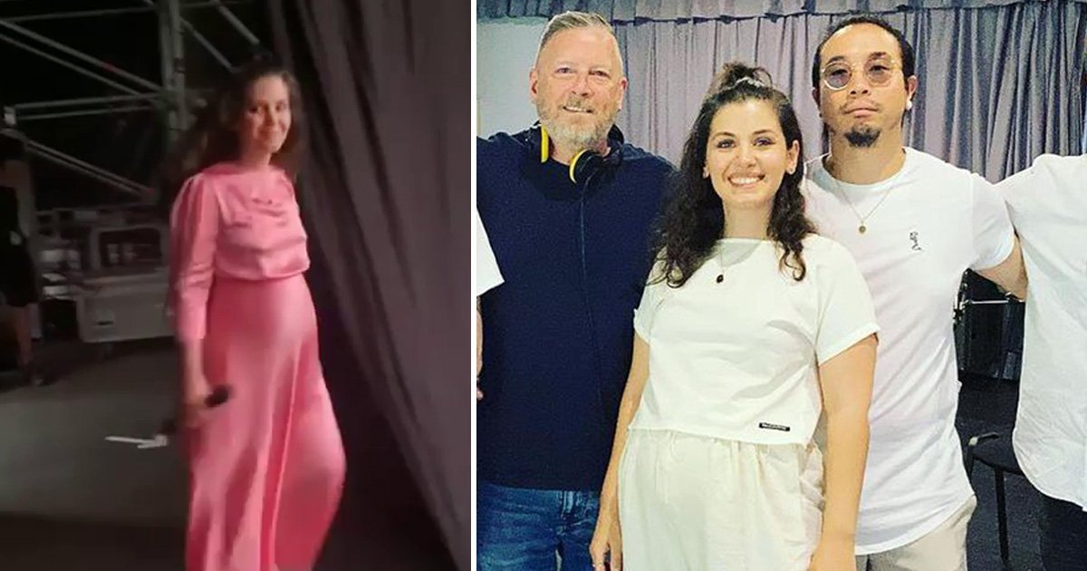 Katie Melua shows off baby bump on tour after revealing pregnancy