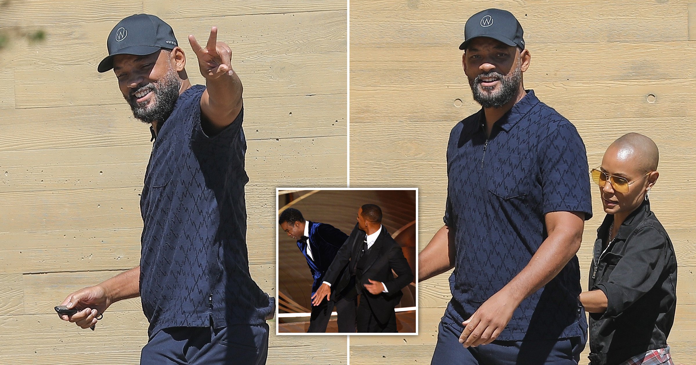 Will Smith flashes peace sign during first public outing with wife Jada Pinkett Smith since Oscars slap