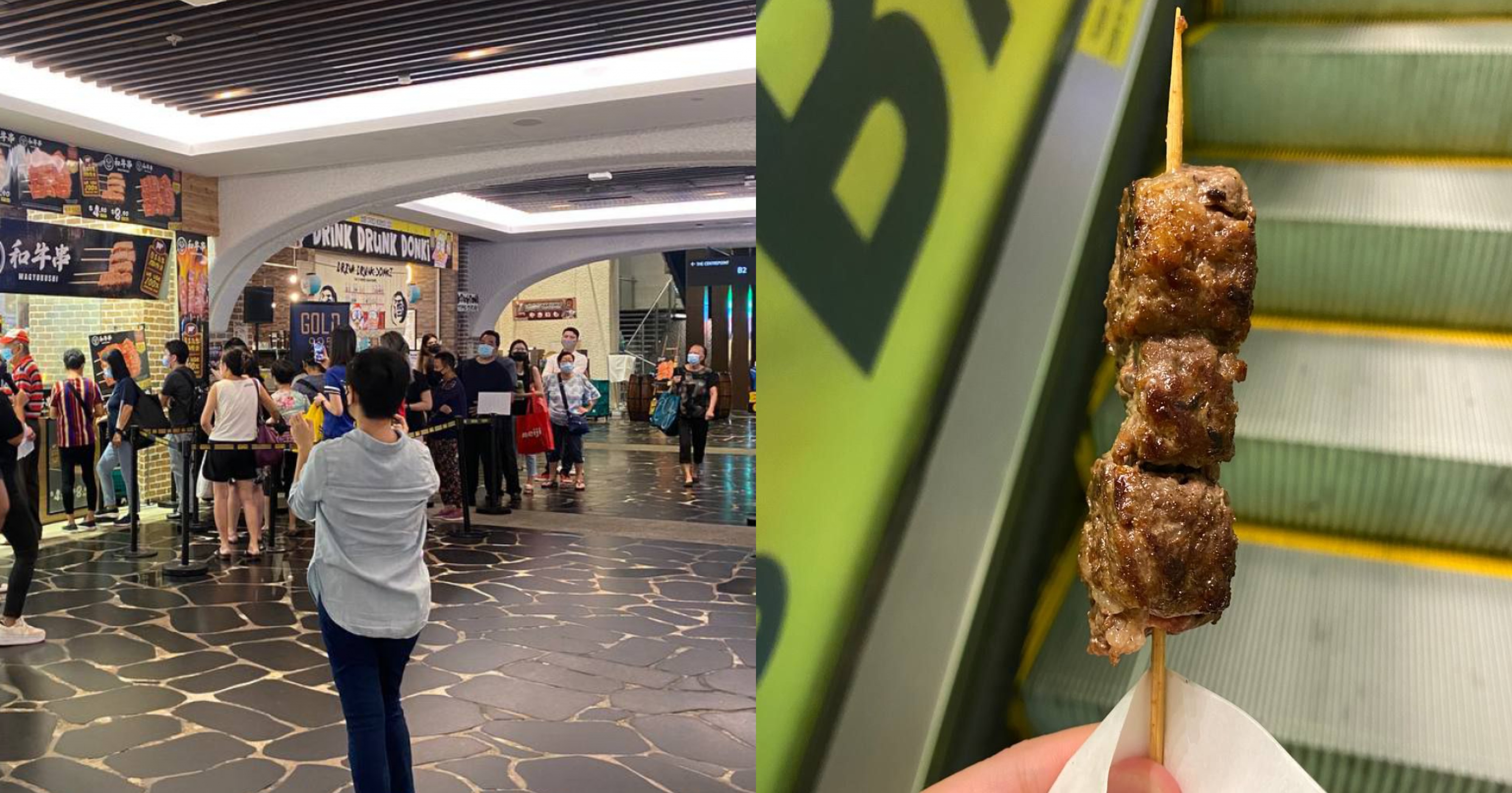 Free Wagyu Kushi skewers at Don Don Donki Orchard Central draws small crowd