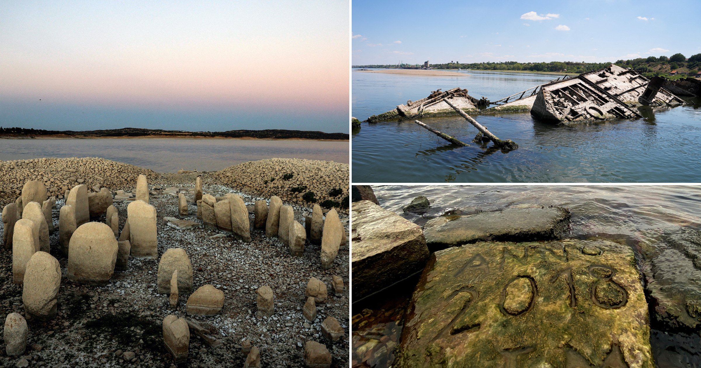 World War Two shipwrecks, ancient stones and carvings unearthed by drought