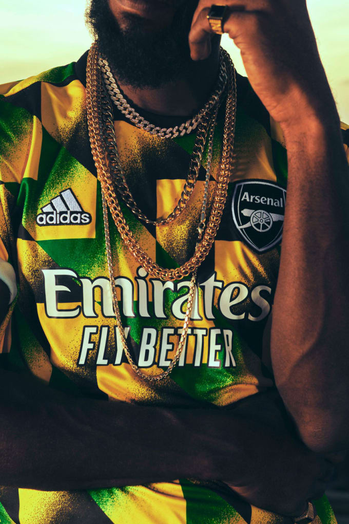 Arsenal x adidas Celebrate Jamaican Fans With Bold 2022/23 Pre-Match Jersey