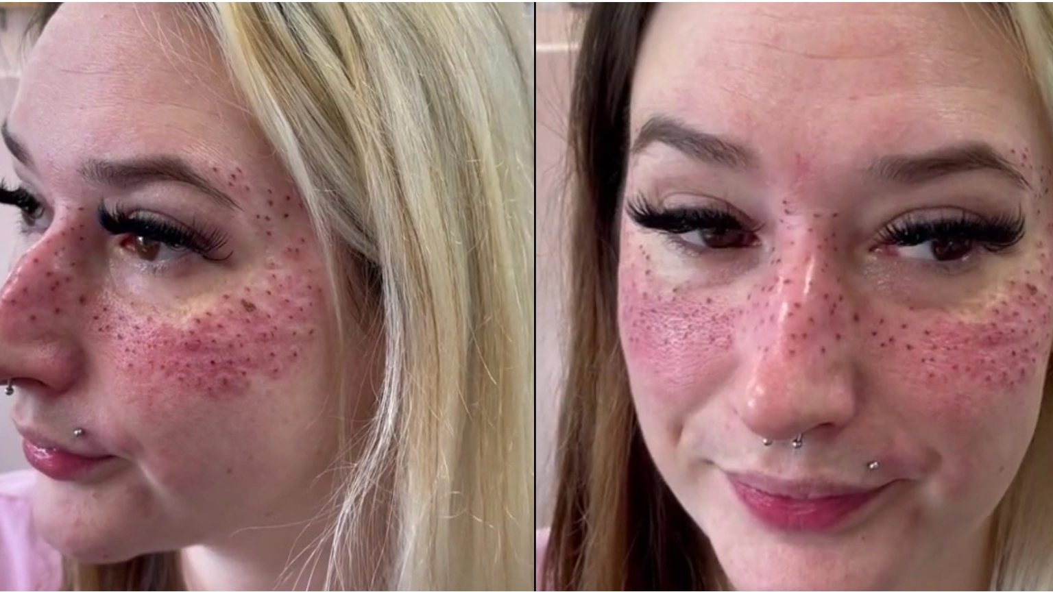 Tattoo artist shows off freckles she inked on customer who travelled