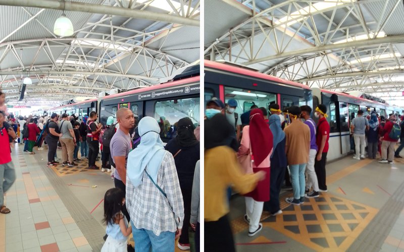 Packed LRT station forces Rapid KL to shut platform