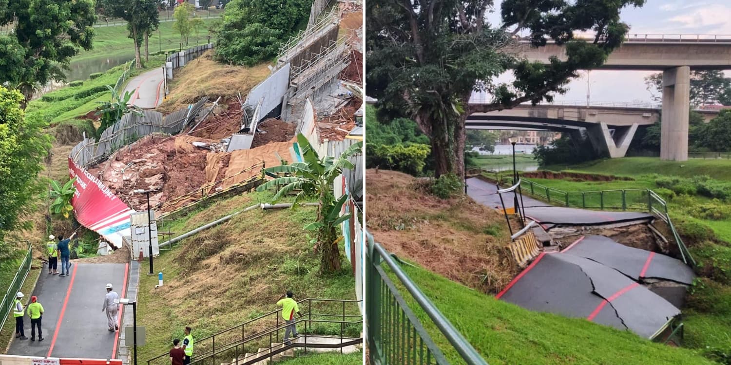 Landslide in Clementi damages park connector, part of ulu pandan pcn closed for safety