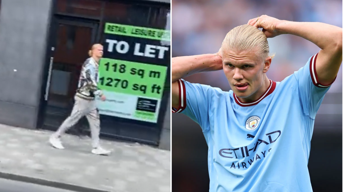 Erling Haaland responds to fan shouting ‘come to United!’ in Manchester city centre