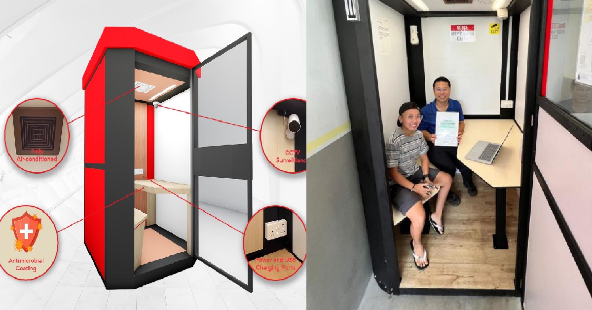 Study/work pods with aircon installed at boon lay & Jurong West HDB void decks