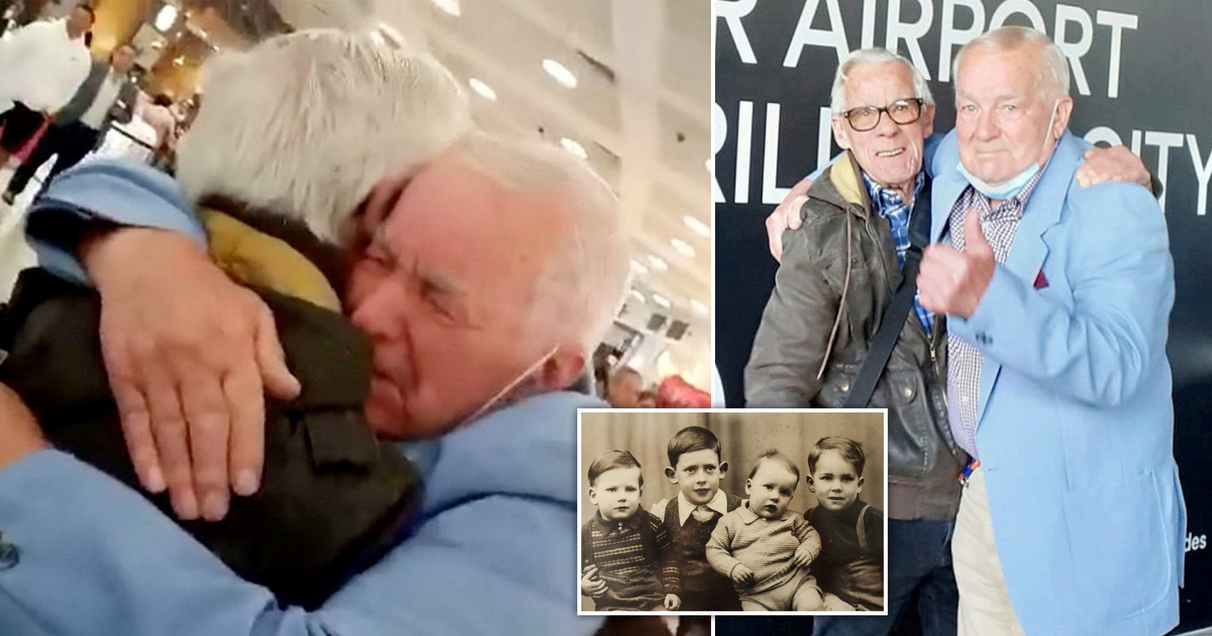 Long-lost brothers who spent 77 years apart after dad put youngest up for adoption finally reunite