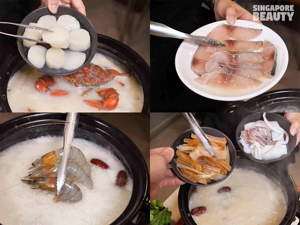 Congee Legend Hotpot with Live Mud Crab Congee at Golden Mile Tower Singapore supper spot open till 3 am