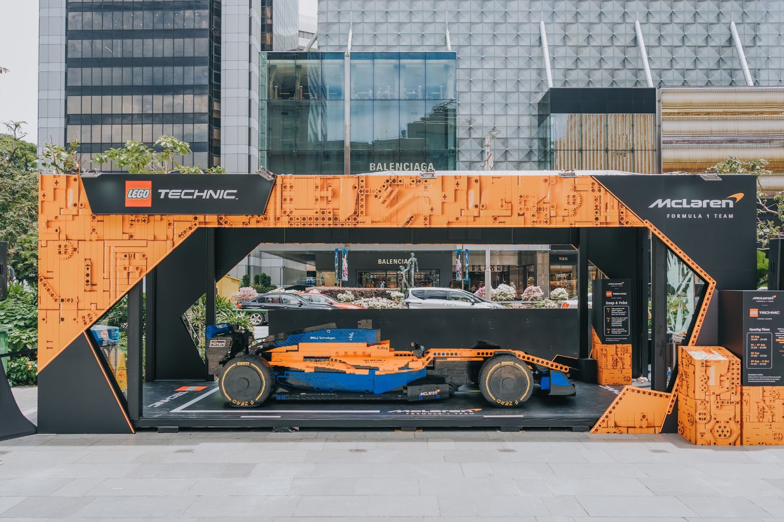 Life-sized Lego McLaren makes first pit stop at Orchard popup today