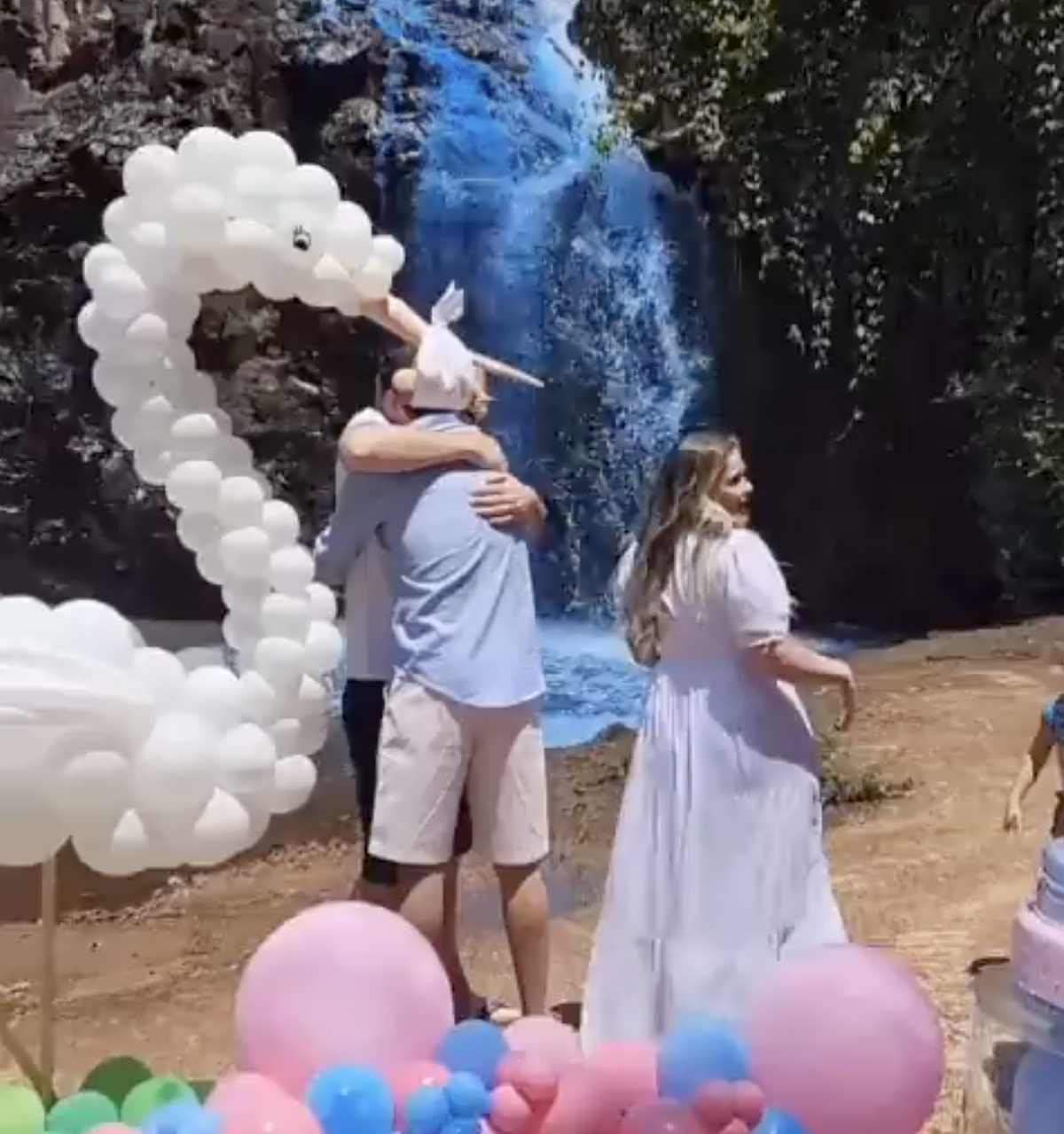 Couple contaminate drought-stricken town’s water supply by dyeing waterfall blue for gender reveal