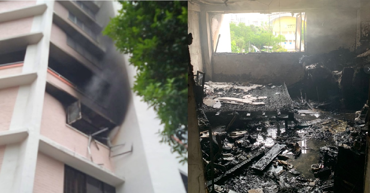 Fire @ Jurong East HDB unit, SCDF conducted forced entry to fight fire