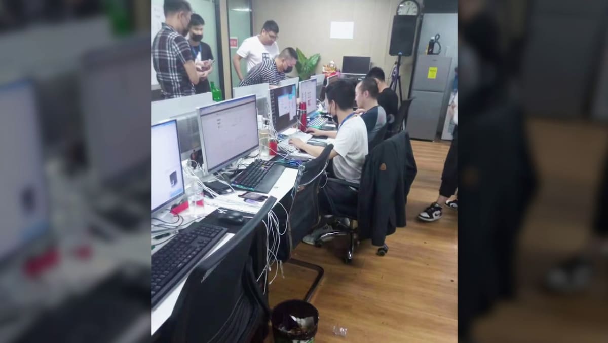 Inside the elaborate set-up of a scam HQ, staffed by people forced to scam