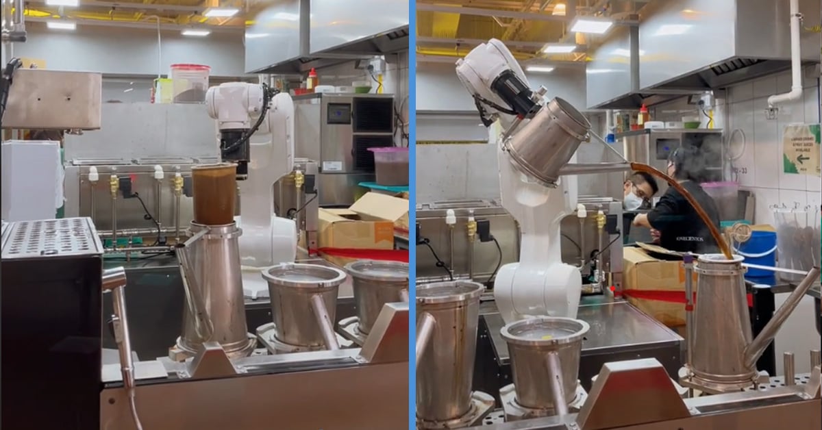 There’s a Robot ‘Kopi Uncle’ in One Punggol Hawker Centre Whereby Drinks Are Made Entirely from a Robot Arm