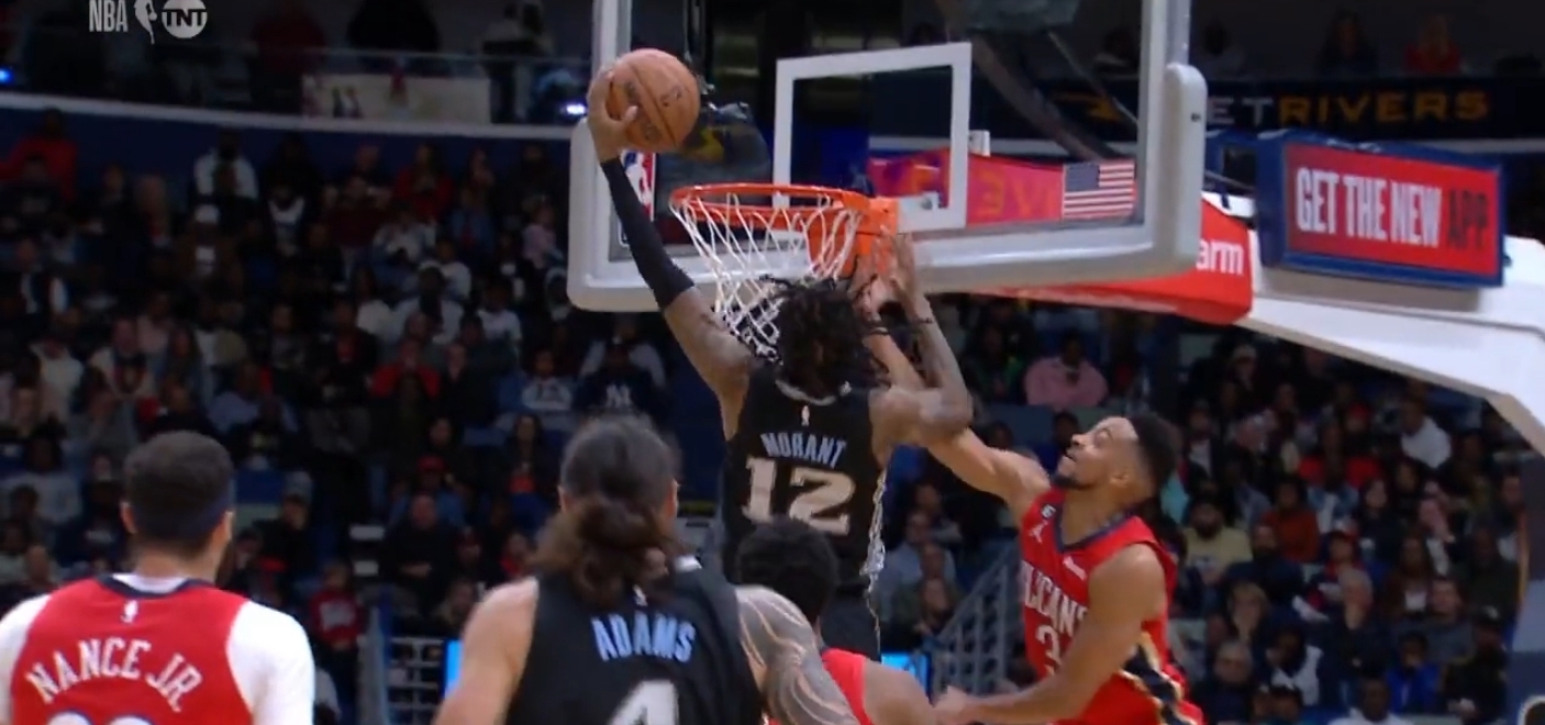 Ja Morant Switched Hands Mid-Air As He Put CJ McCollum On A Poster