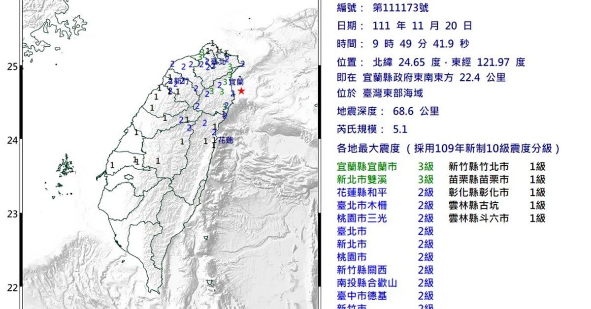 台湾东部海域5.1级地震 列车一度停顿 影响4245旅客