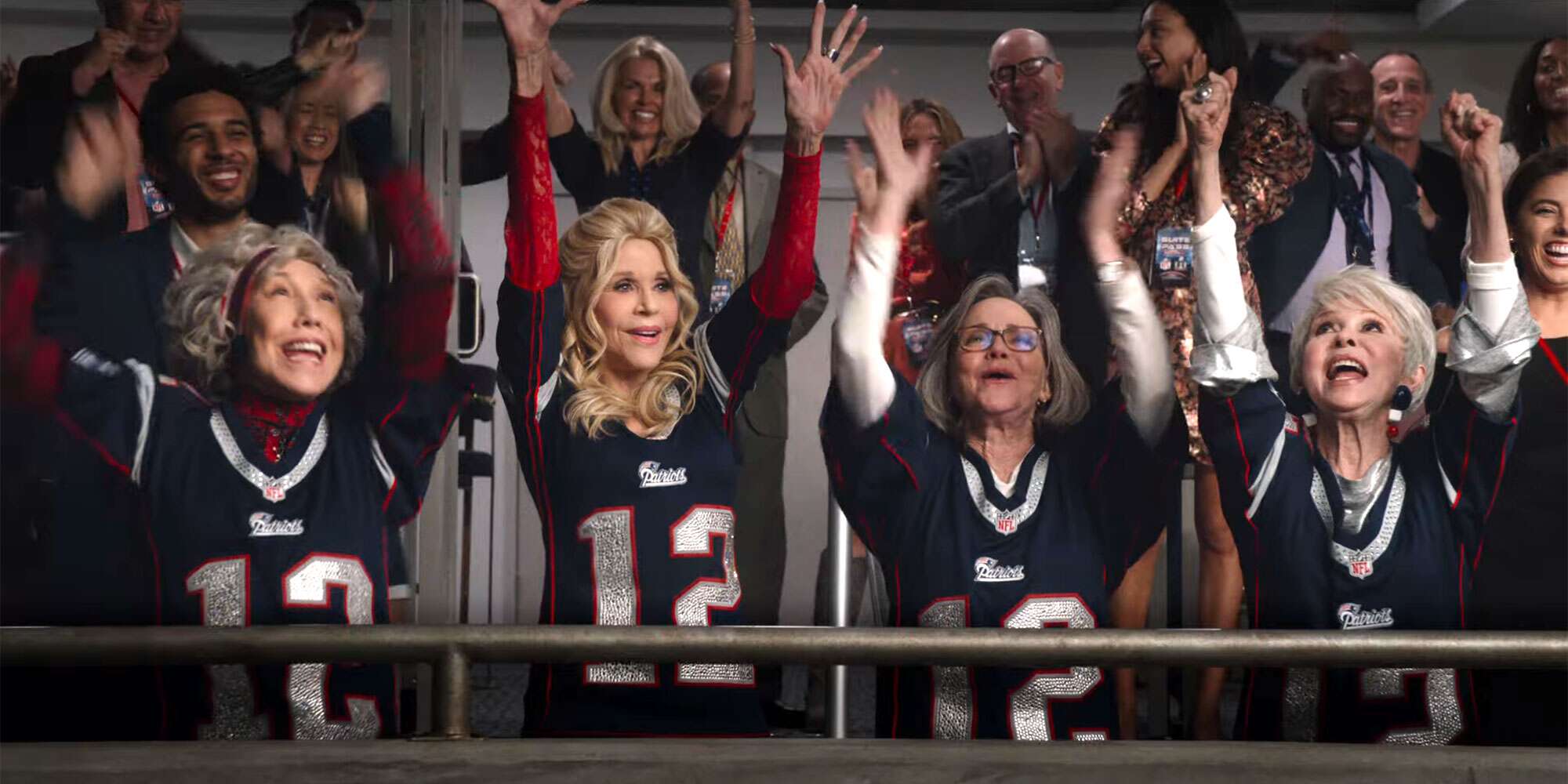 Jane Fonda, Lily Tomlin, Rita Moreno, and Sally Field go long to meet Tom Brady in 80 for Brady trailer