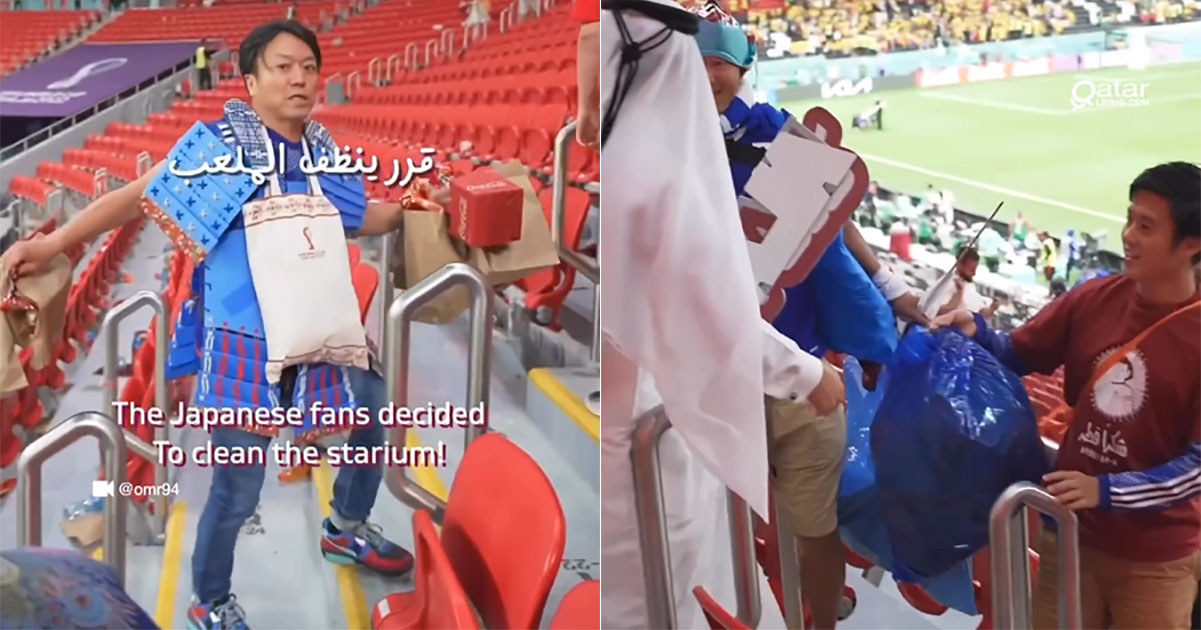 Japanese fans clean up Qatar stadium after World Cup match even though Japan team wasn't playing