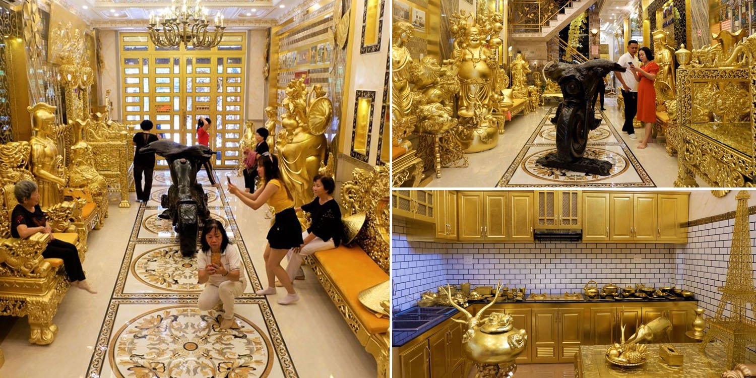 Vietnam has a house made entirely of gold, visitors can marvel at 3 floors of resplendence