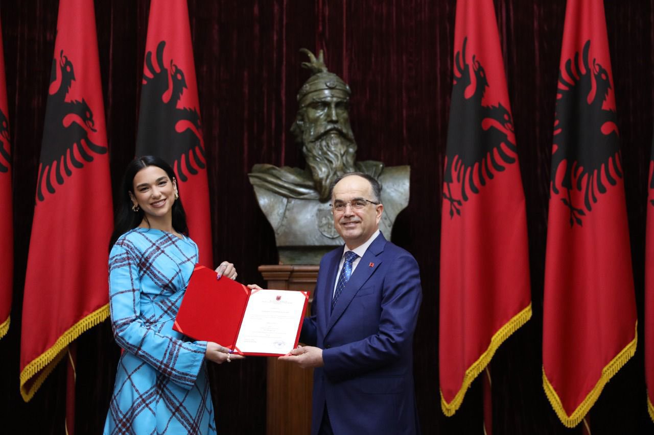 Dua Lipa couldn’t be prouder as she celebrates Albanian citizenship granted by President Bajram Begaj 
