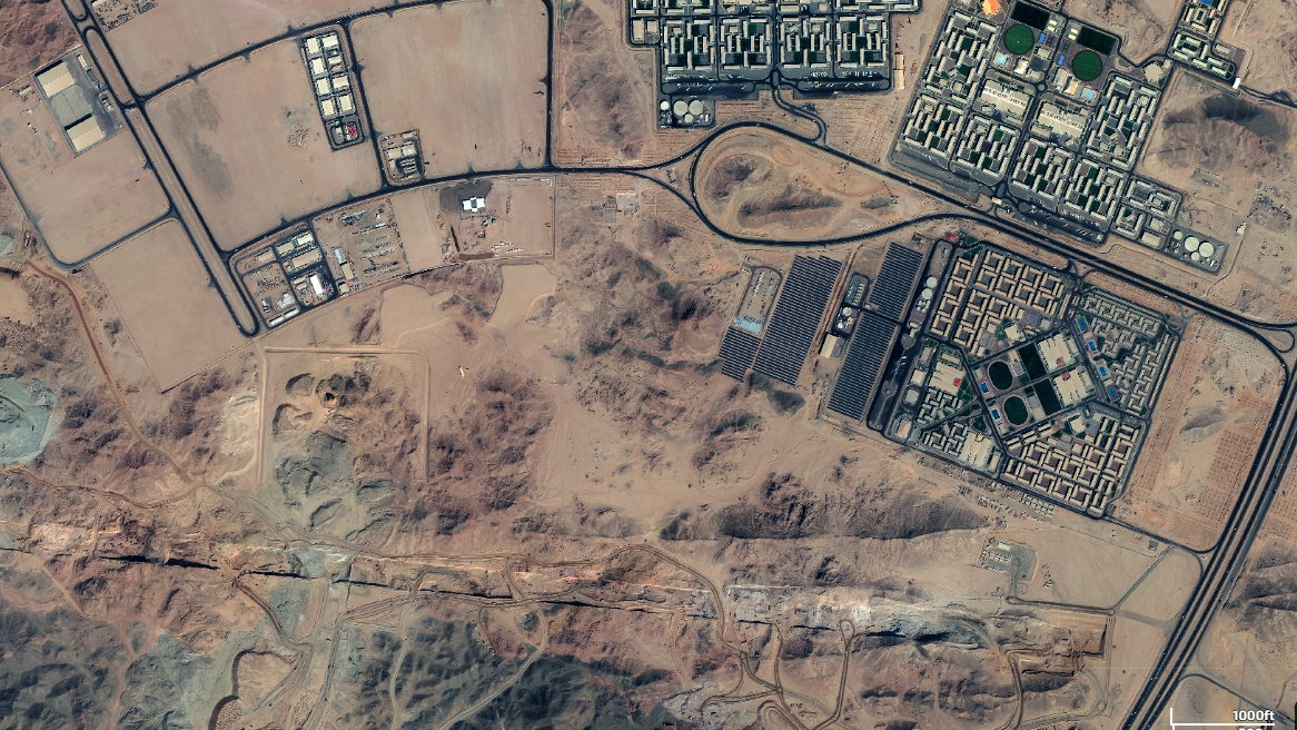 These exclusive satellite images show Saudi Arabia’s sci-fi megacity is well underway