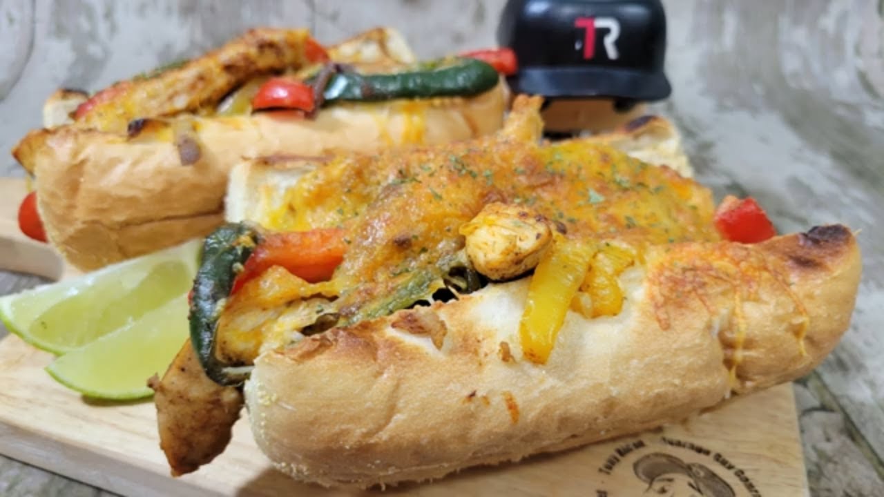 Simple Chicken Fajita Cheesesteak Sandwiches