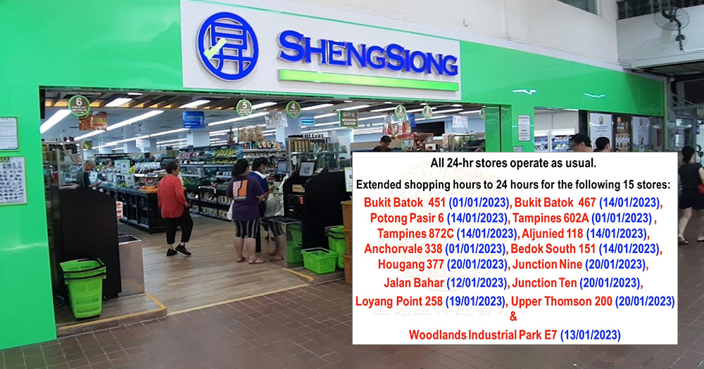 15 more Sheng Siong supermarkets to have 24-hour operations until Jan. 20 for CNY