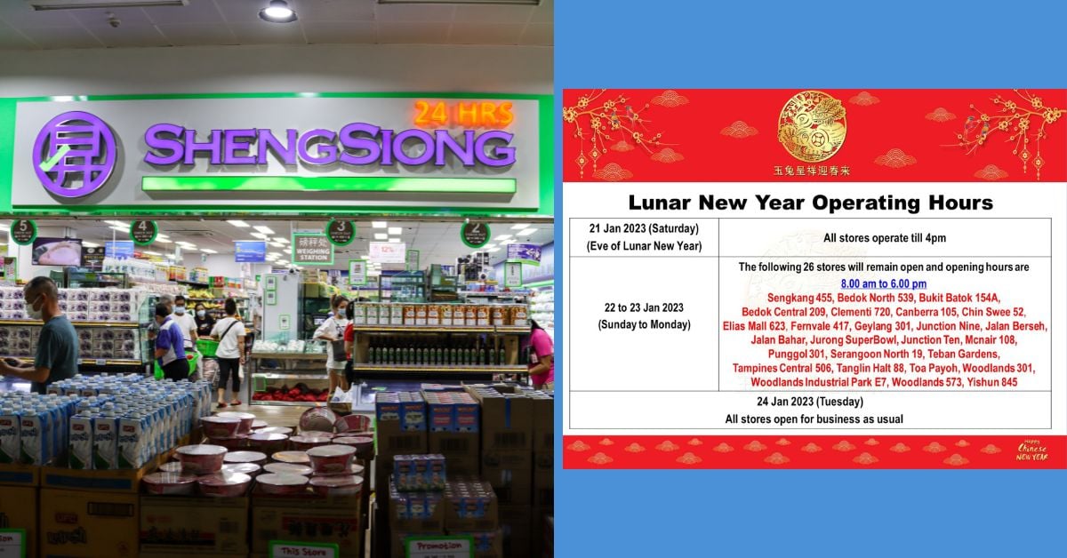 26 Sheng Siong Stores Will Open 8am to 6pm During CNY Day 1 & 2