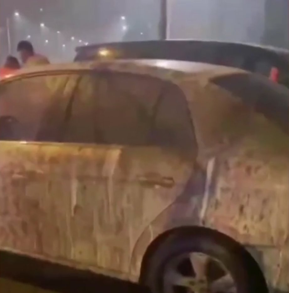 Parked car gets showered in human waste after manhole firework prank goes wrong