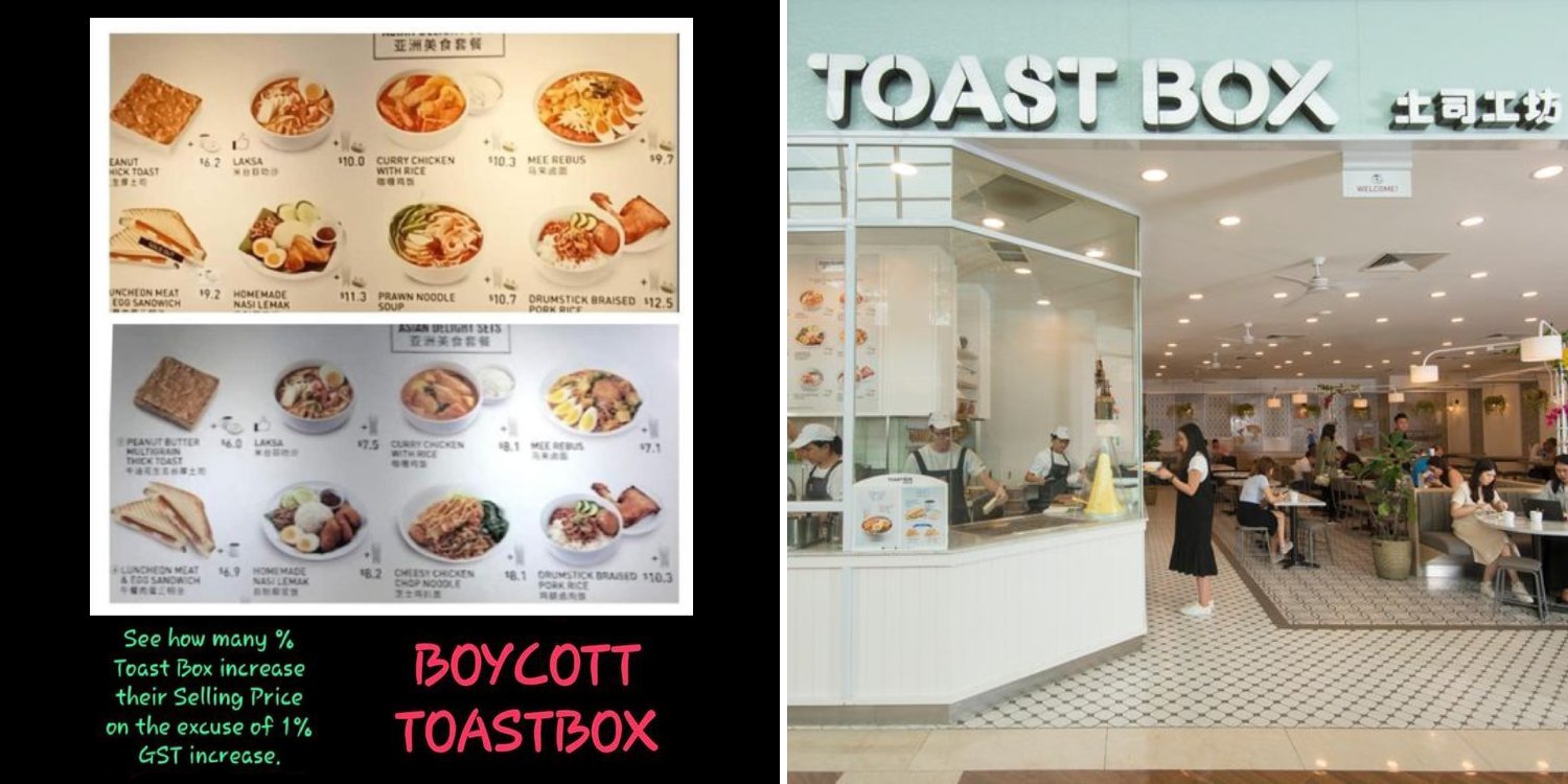 Viral photo claims toast box prices rose drastically after GST hike, eatery explains updated menu