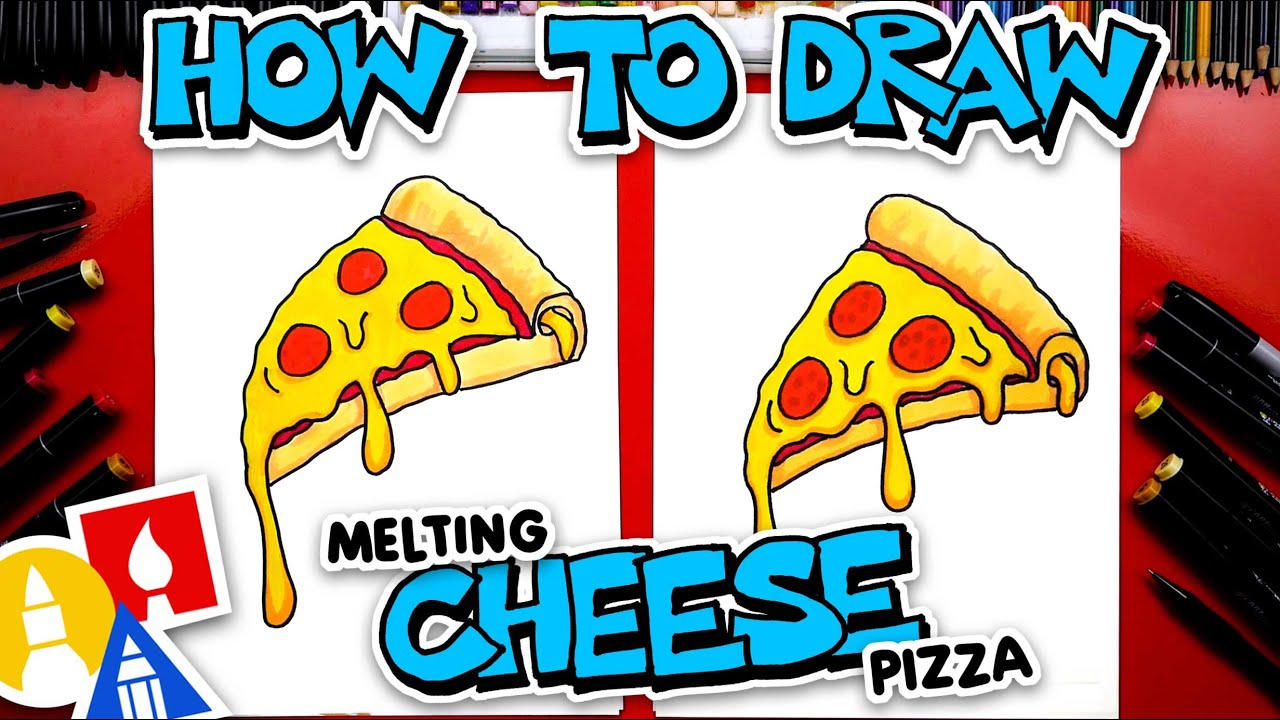 How To Draw Melting Cheese Pizza With Pepperoni