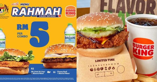 Burger King Launches RM5 Menu Rahmah Combo Meals