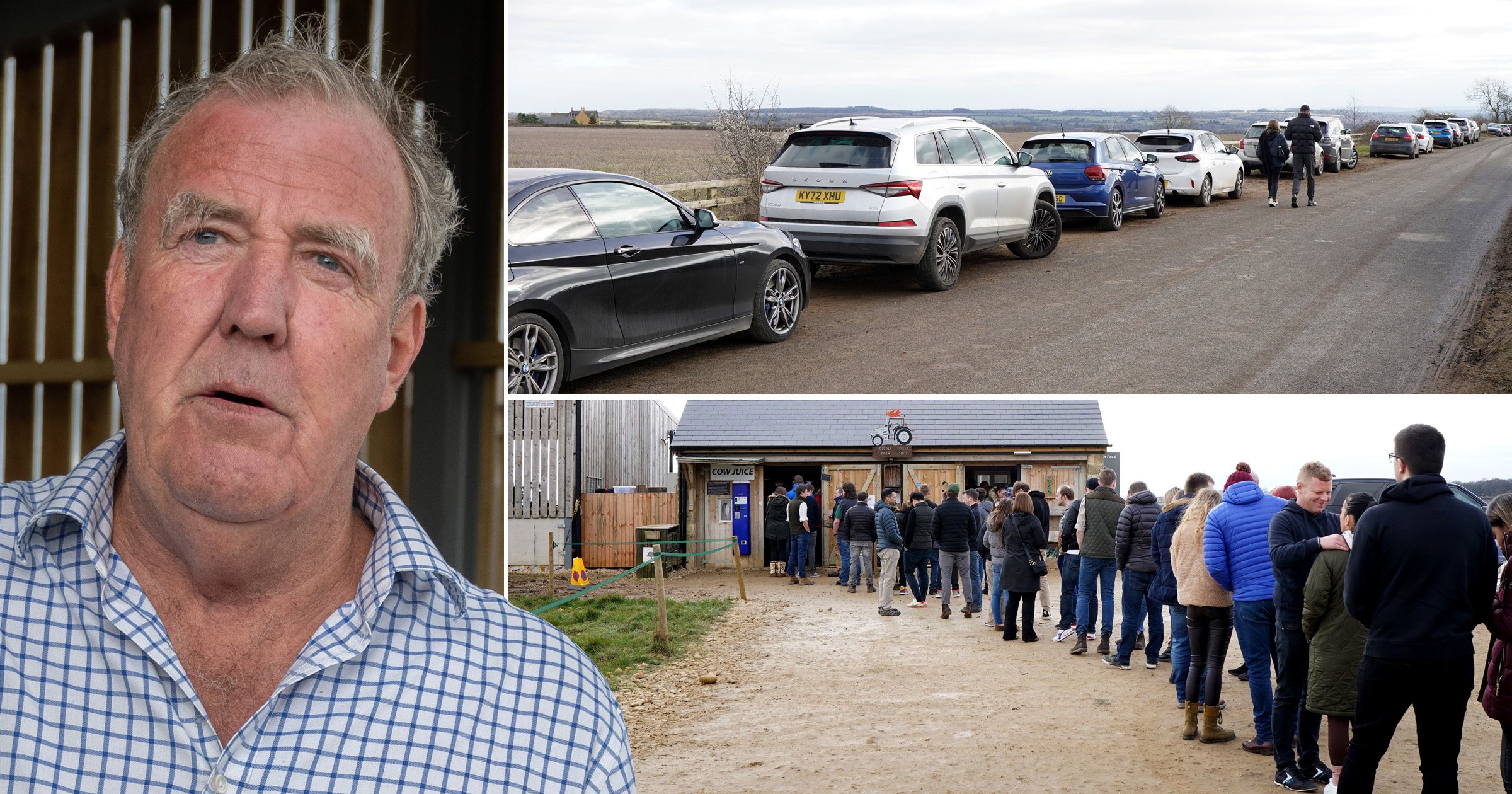 Queues form for reopening of Jeremy Clarkson’s Diddly Squat farm shop after council issues parking warning