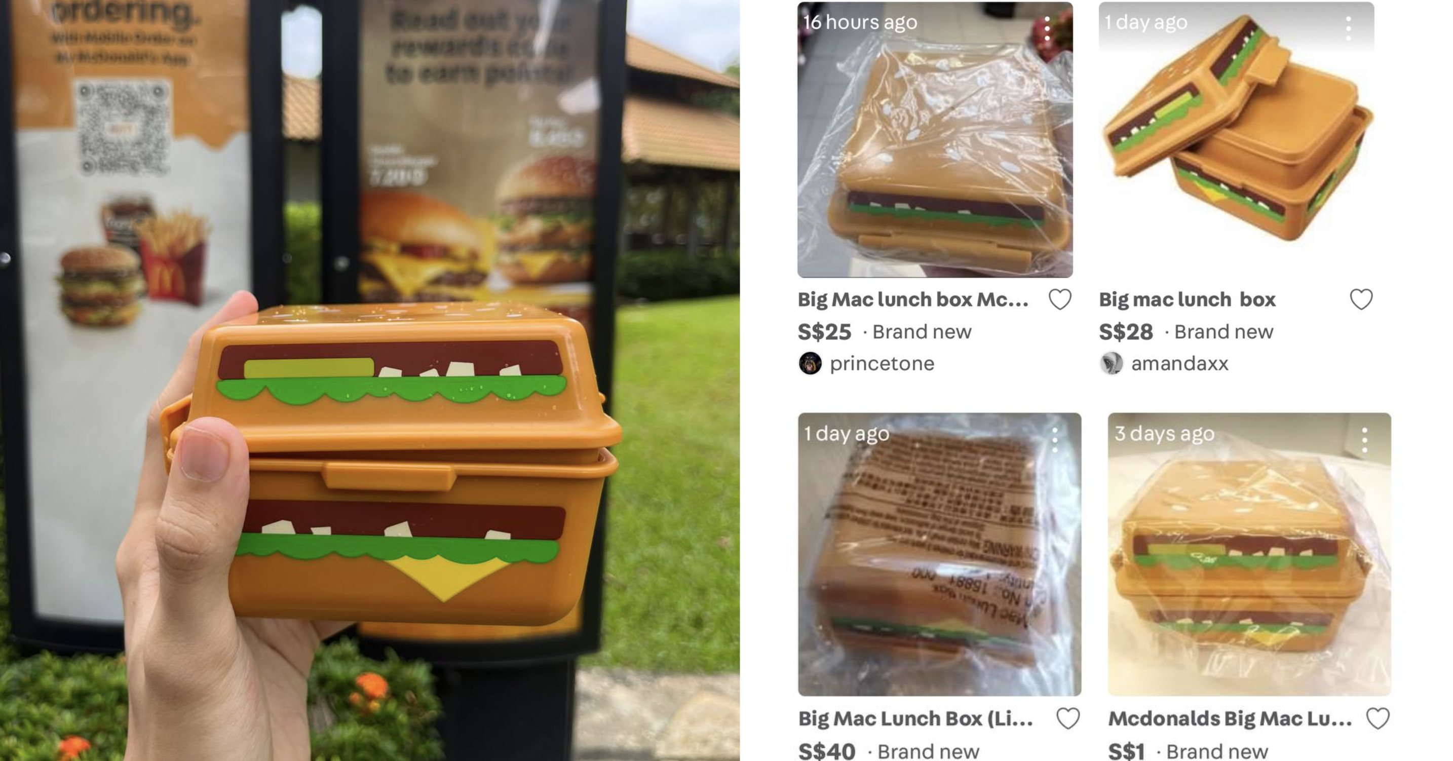 McDonald’s S'pore free 'Big Mac' lunch boxes on Carousell for up to S$40