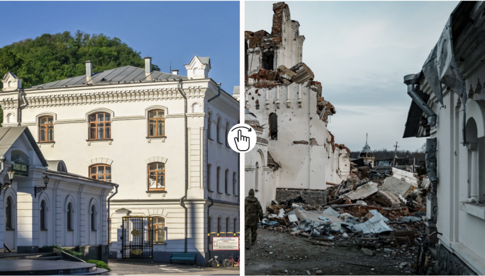 Before and after: Heartbreaking photos of Ukraine a year after Russia's invasion