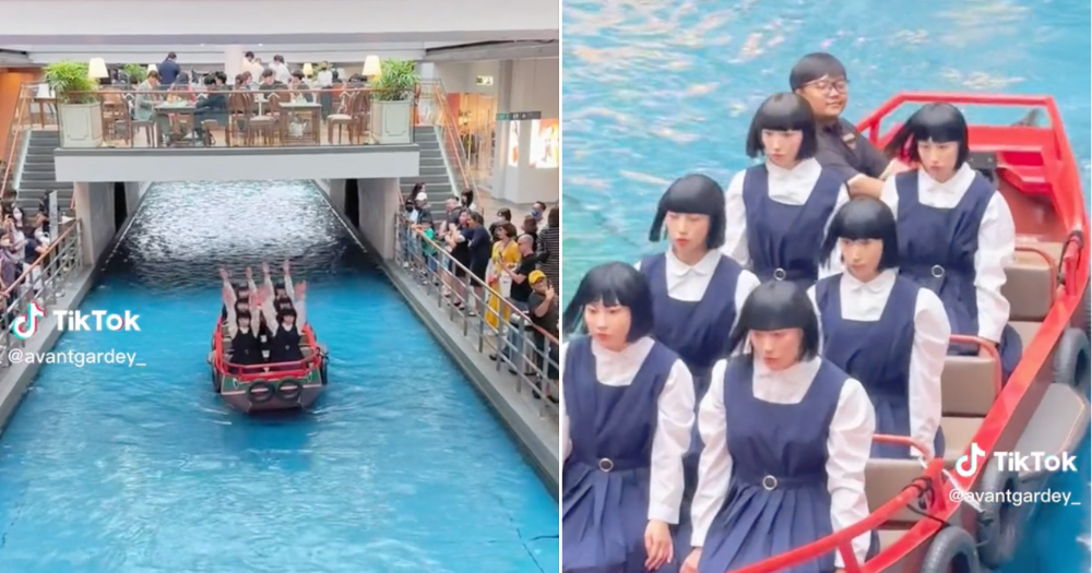 Japanese dance group impresses crowd in MBS with synchronised moves while on sampan ride