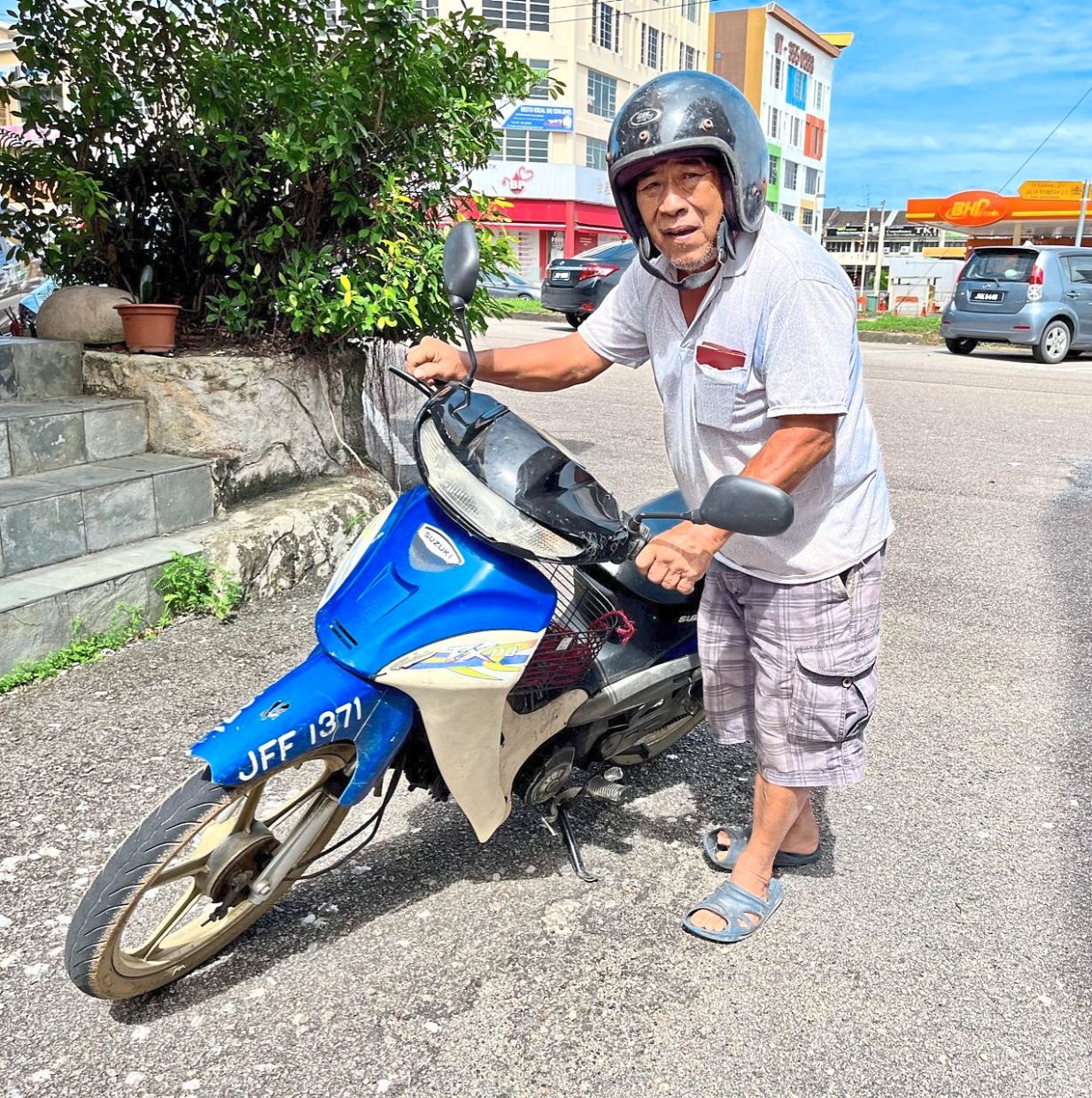 Dad makes the weekly trek to Singapore to visit son