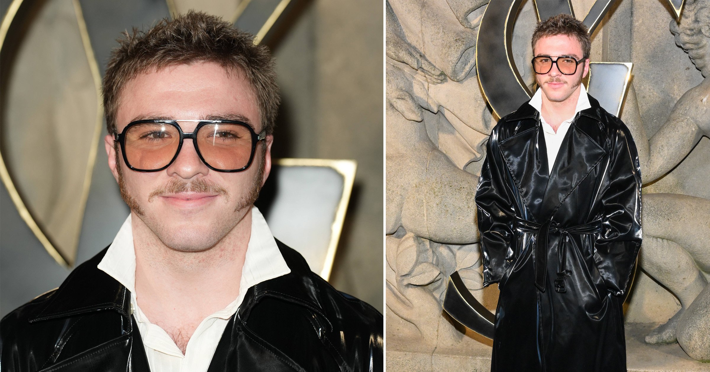 Rocco Ritchie looks like he’s stepped out of one of dad Guy Ritchie’s gangster films with retro 70s fashion week look