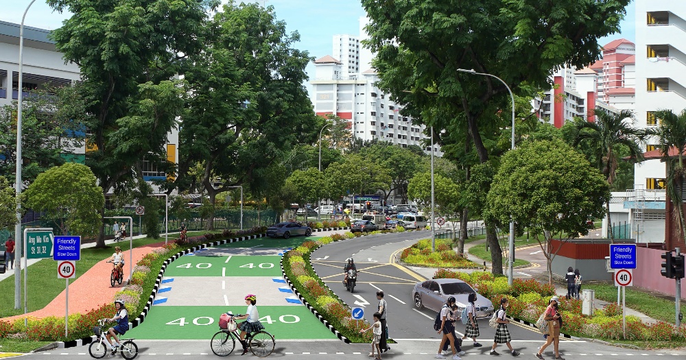 Wider footpaths & special on-road markings in 5 neighbourhoods by 2025 under pilot LTA initiative