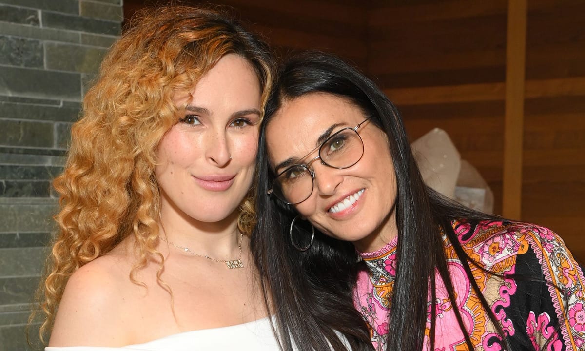 Demi Moore twins with lookalike daughters at Rumer Willis' baby shower