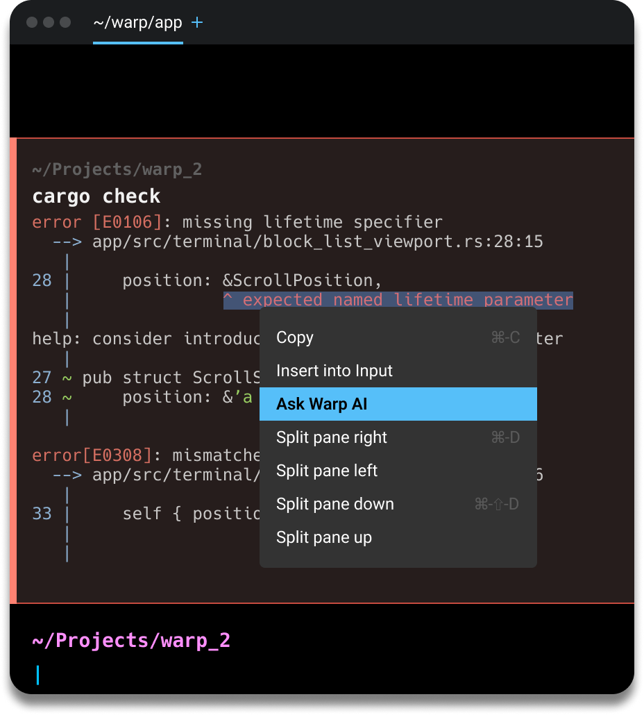 Warp brings an AI bot to its terminal