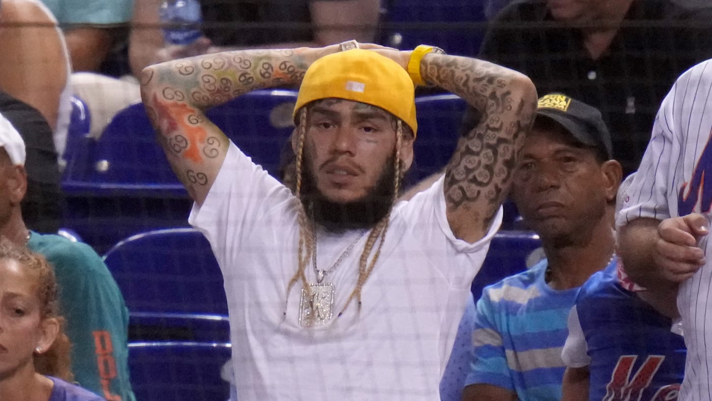 Video Shows Beer Can Being Thrown at 6ix9ine During Baseball Game, Rapper Kicked Out After Getting Too Drunk