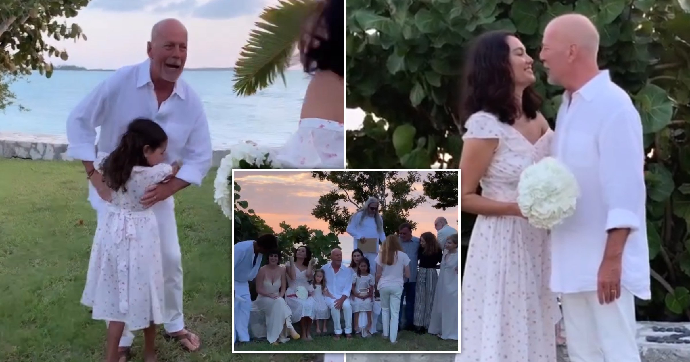 Unseen footage of Bruce Willis and wife Emma Heming Willis’ gorgeous vow renewal filmed by Demi Moore unveiled